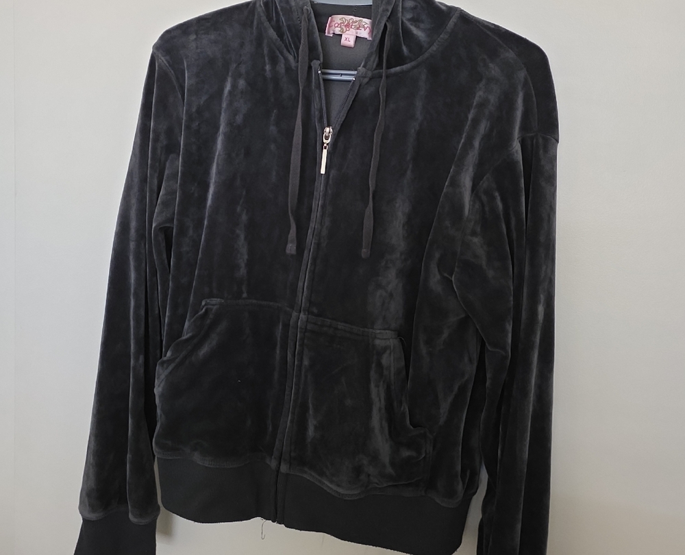 Women's Black Velvet Hoodie Jacket